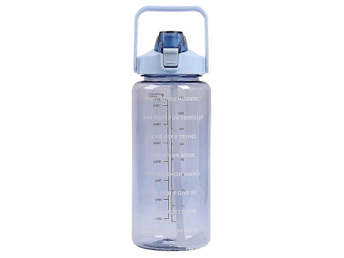 Botella De Agua Deportiva Motivacional De 2l Con Pajita De Plástico. Rosewell