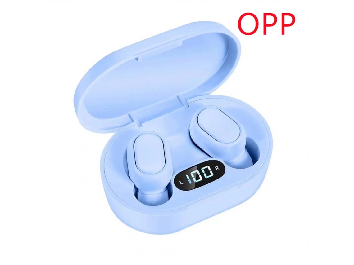 Auriculares Bluetooth True Wireless E7S Mini auricular Cancelación de ruido Pantalla digital 5.0 Azul Compatible con