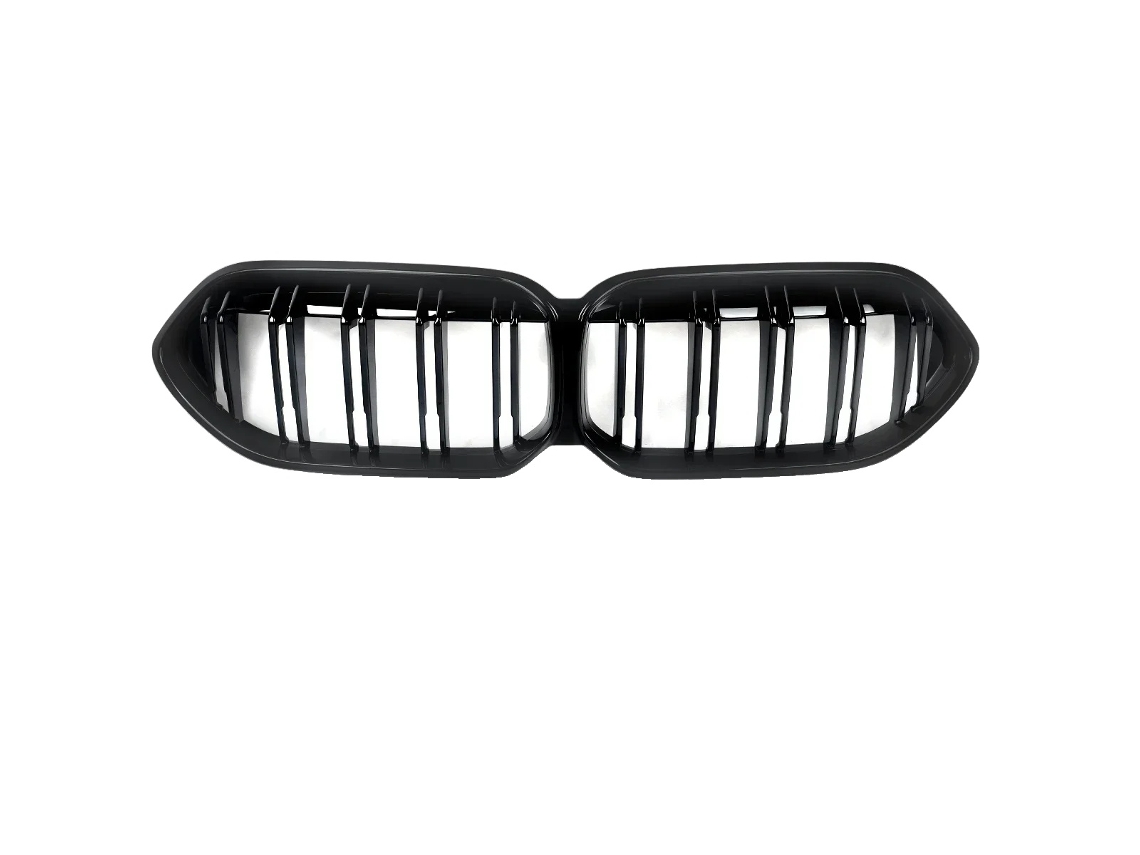 Rejilla de parachoques delantero de doble hoja, color negro brillante, para BMW Serie 2 F44 2020-2022, como se muestra en el OEM