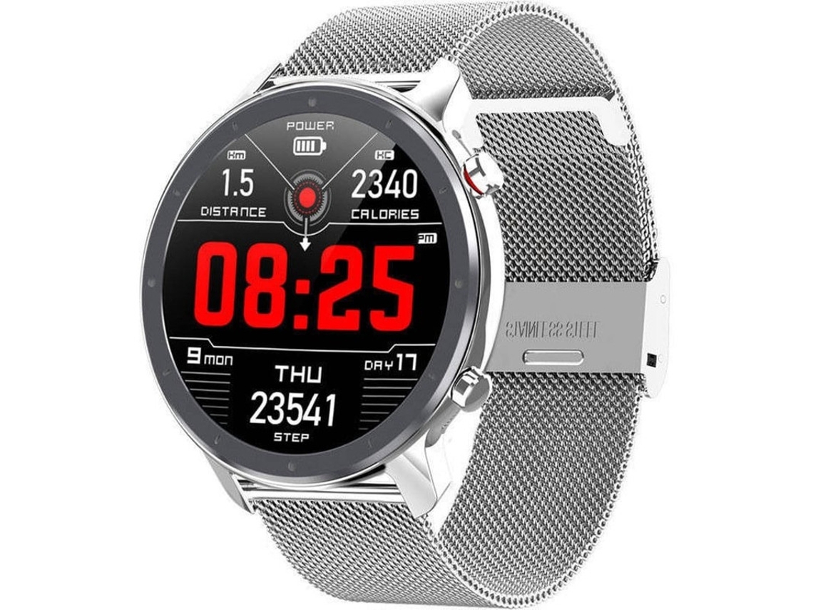 Reloj inteligente 1.3 con pantalla personalizada, ECG, frecuencia cardíaca, podómetro, calorías, monitorización de actividad física, IP68, iOS y Android (plata)