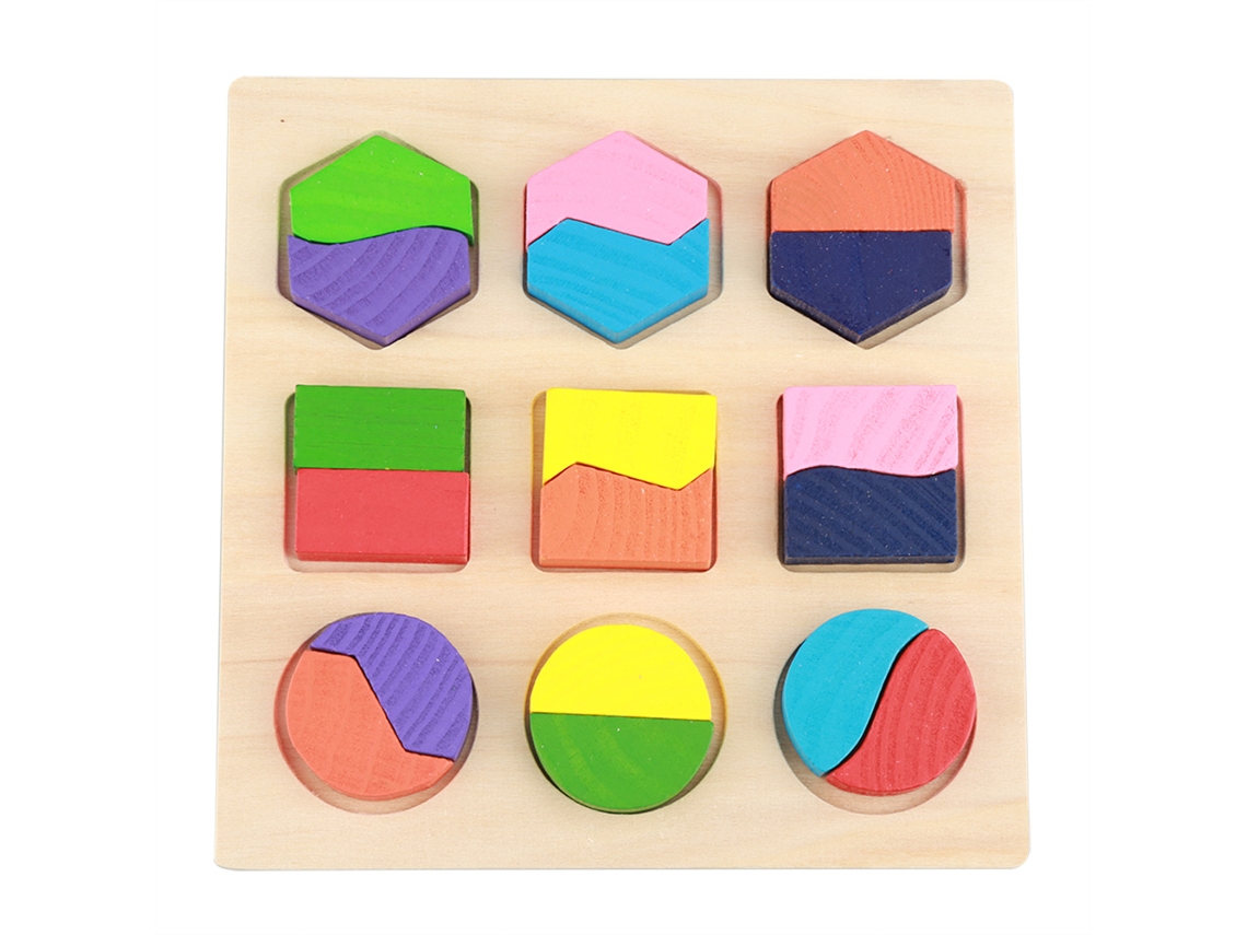 Juego De Juguetes Educativos De Madera, Bloques Geométricos, Rompecabezas Para Niños N.° 2