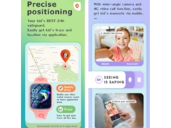 Reloj Inteligente Niño 4g Gps Wifi Sos Impermeable Ip67 Llamada Vídeo Teléfono