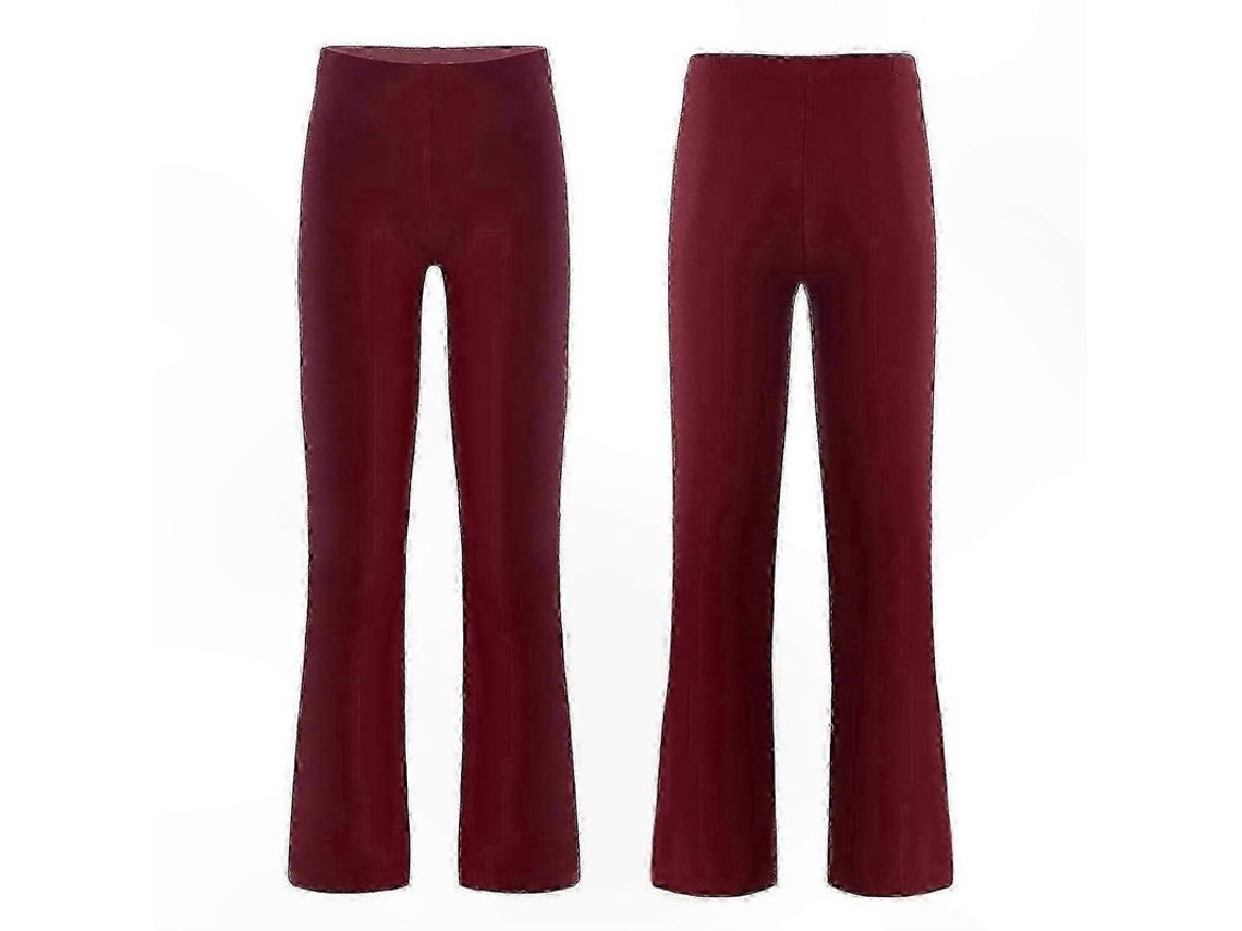 Pantalones Elásticos Casuales Largos Para Niñas Baile Jazz Negro 9-10 Años Piel Roja 9-10 Años Rojo Vino