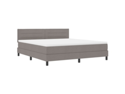 Cama De Base De Tela Con Colchón Vidaxl Taupe Tela (180x200 Cm)