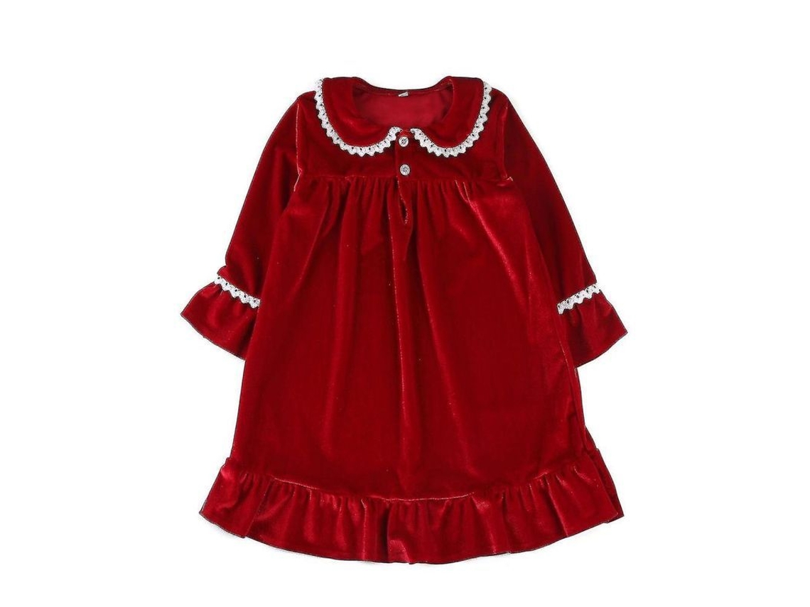 2026-conjunto De Pijamas De Navidad Rojo Para Niños Niñas Abrigo Fleece Talla Normal Invierno 5-6t C Rojo