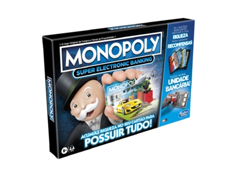 Juego Educativo HASBRO Monopoly Super Electronic Banking (Edad Mínima: 8 Años - 4,13 x 40,01 x 26,67 cm)