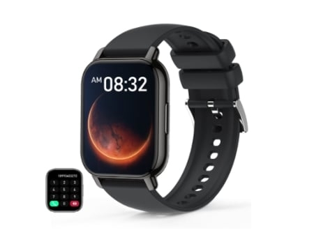 Smart Watch Chronus P66 Conexión con un clic entre sistemas Android e Ios Negro AUJEZON