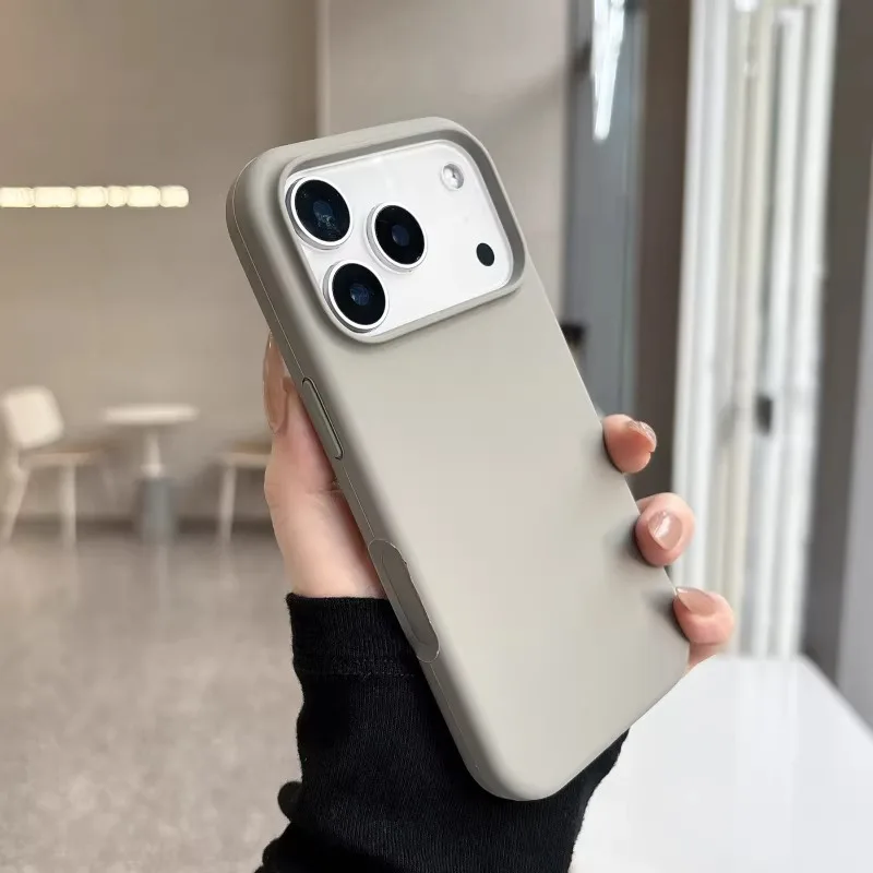 (gris Titanio Iphone 13) Funda Protectora De Silicona Líquida Para Iphone, A Prueba De Golpes Y Con Cubierta Trasera Suave Y Acolchada.