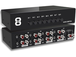 Conmutador De Audio Estéreo Bidireccional De 3,5 Mm Aux + L/r 8 On-1 Salida Analógica A/b