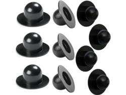 HYMNORA 10 Piezas de Tapones de Goma Negros - 1 Paquete