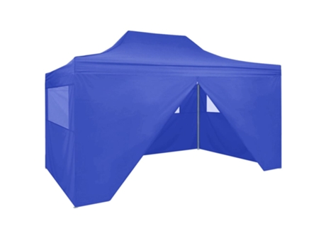 MAISON EXCLUSIVE Carpa plegable profesional con 4 paredes acero azul 3x4 m