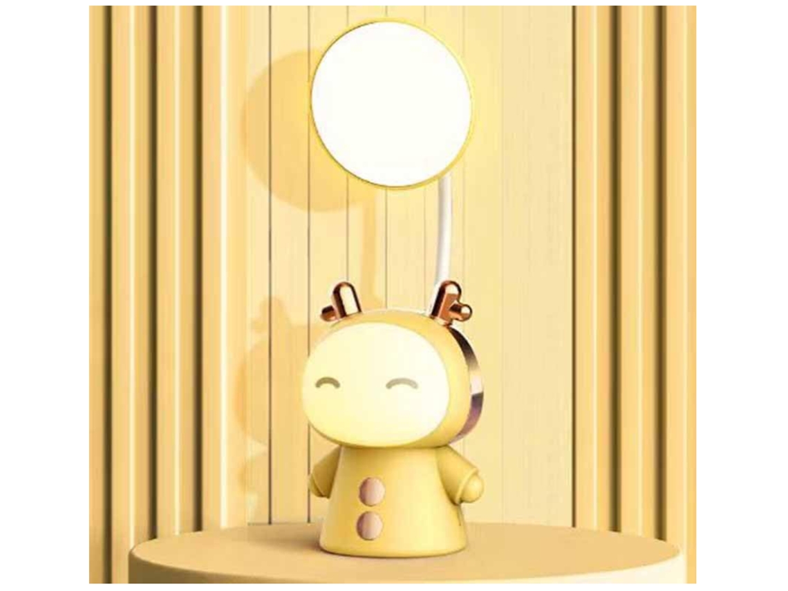 Lámpara de mesa para niños con luz nocturna, pantalla de dibujos animados, luz de lectura plegable Led con cuello de cisne 360 ​​para dormitorio BISBISOUS