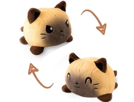 Lindo Muñeco de Gato de Peluche Reversible Para La Decoración Del Hogar 20X15X15Cm-D