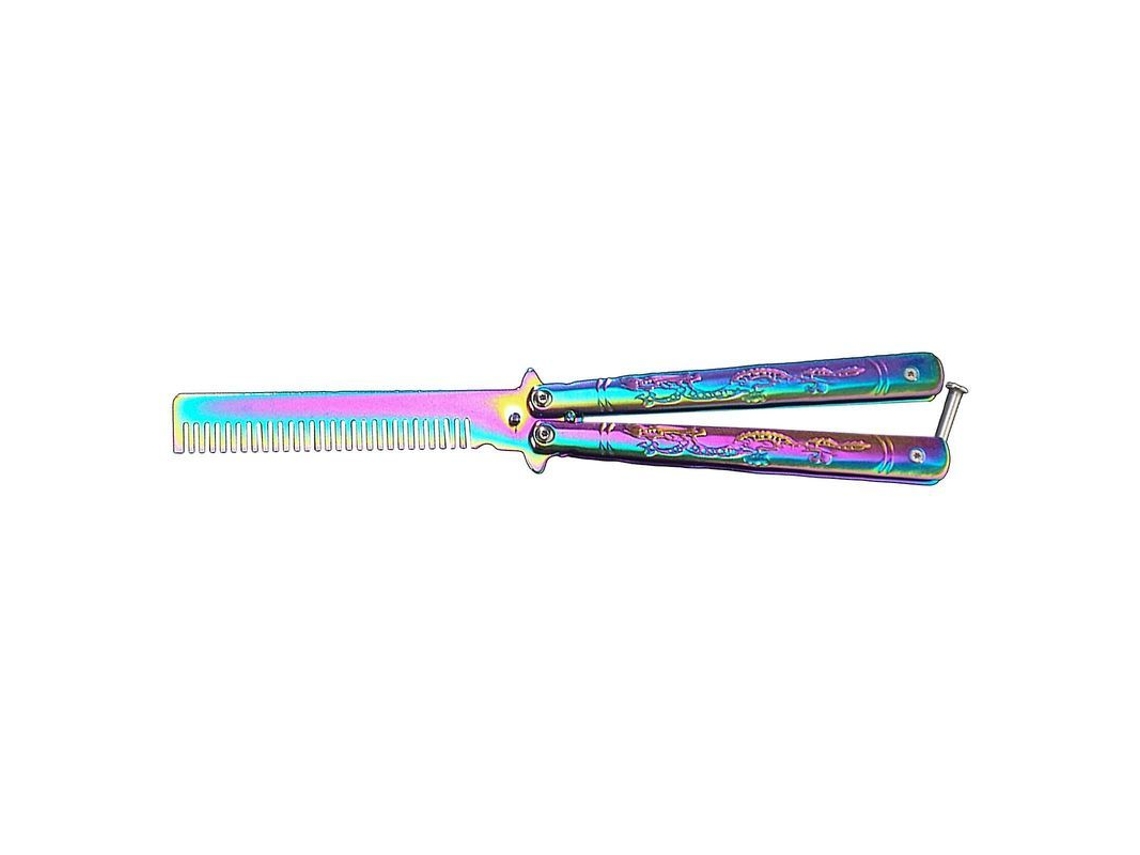 Pente de Borboleta Plegável Aço Portátil Ferramenta de Estilo Cabelo Treinamento Prática