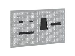 Panel organizador de herramientas industrial de acero vidaxl gris acero (100 x 1 x 60 cm)
