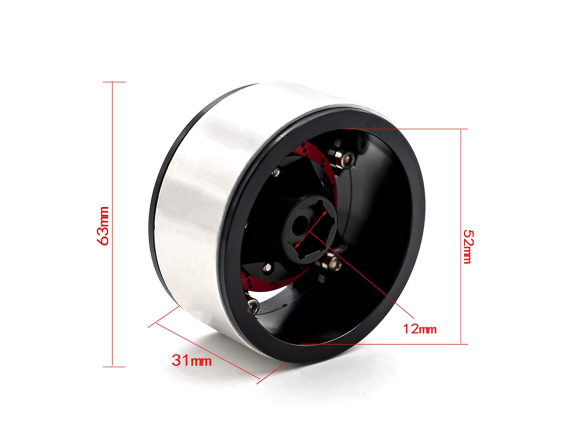 Llanta Beadlock De Aleación De Aluminio Para Coche Rc 1/10 Trx4 Axial Scx10 90046 Scx10 Iii Axi03007 Axi03003 (4 Unidades, 2,2 Pulgadas)