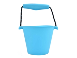 Cubo De Playa Infantil Plegable Y Multifuncional De Silicona Para Agua Y Arena - Azul