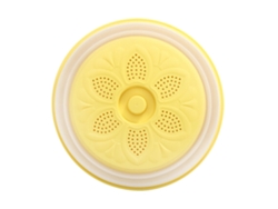 Tapa Plegable Para Platos Con Cesta De Drenaje Antisalpicaduras Para Microondas - Amarilla