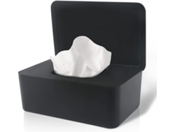 Caja De Pañuelos - Dispensador De Papel Higiénico Húmedo - Dispensador De Toallitas Húmedas - Con Tapa - Negro