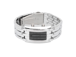 Reloj Led Binario Plateado Para Hombre Con Estructura De Arco Convexo Resistente Al Agua.