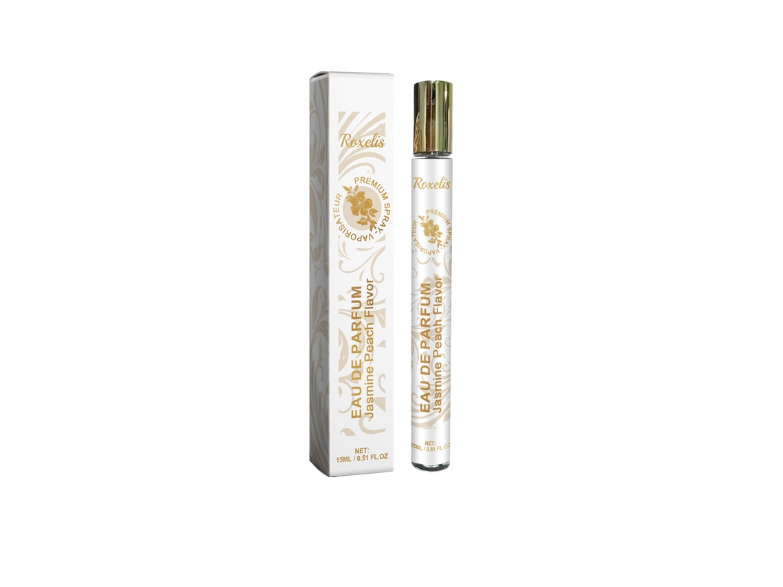 Agua perfumada de jazmín y melocotón para llevar de viaje.
