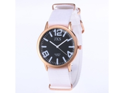 Reloj De Pulsera De Nylon Para Mujer Y Hombre Estudiante De Moda Cuarzo J56 Blanco