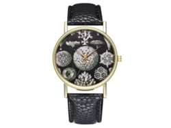 Reloj De Pulsera Negro Unisex De Cuarzo, Estilo Retro Y A La Moda De Zhoulianfa