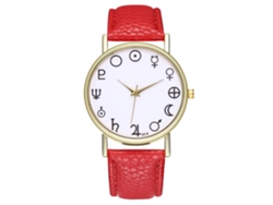Reloj Analógico De Cuarzo Para Mujer Y Hombre Con Correa De Pu Zhoulianfa (rojo)