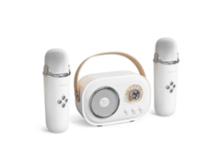 Mini máquina de karaoke para niños, altavoz Bluetooth portátil con 2 micrófonos inalámbricos, juguetes para niños y niñas, regalos C Chennnls