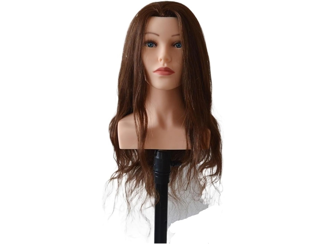 Cabeza De Maniquí De Alta Calidad, Hecha De Cabello Humano Natural, De 61 Cm, Con Peinado, Para Muñecas Maniquí.