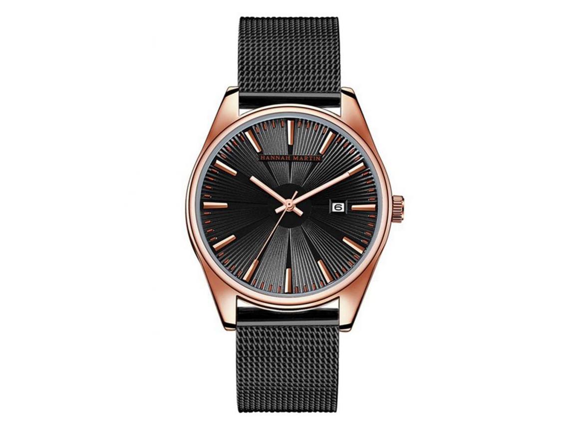 Reloj De Pulsera Para Hombre De Acero Inoxidable Con Correa De Malla Y Cuarzo (ky15-h-wfh)