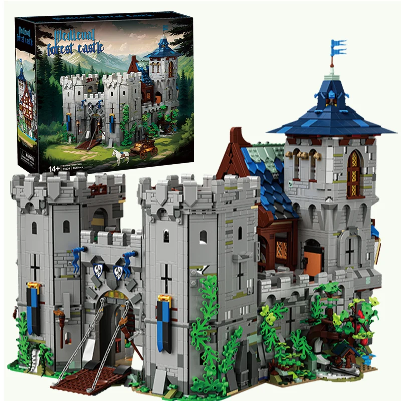 Castillo Medieval Jungla Bloques De Construcción Castillo Del Bosque Modelo Ladrillo Decoración De Escritorio Diy Juguetes Regalos