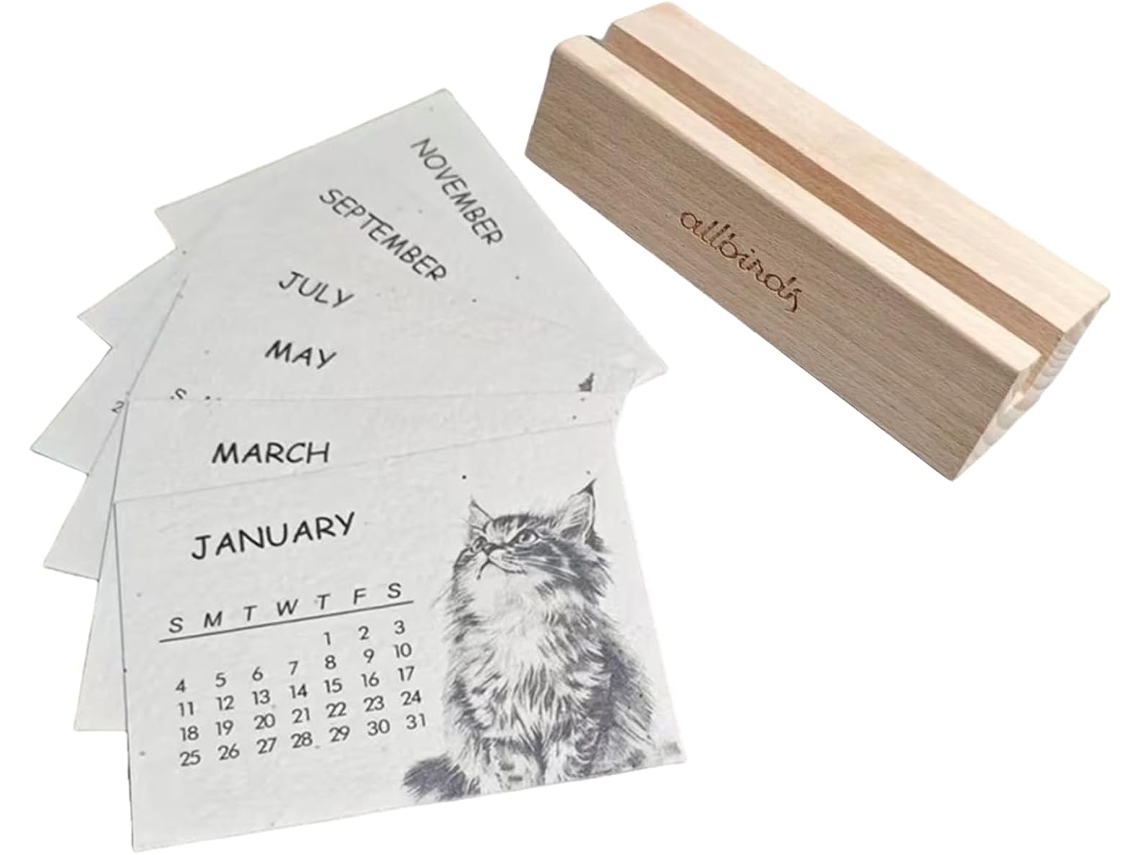 Calendario 2026, Organizador De Escritorio De Papel Plantable | Mensual De 2026, Para Navidad, San Valentín
