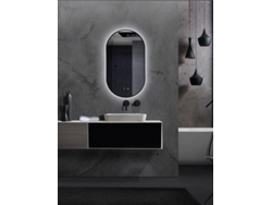 Espejo led marco color Negro Mate retroiluminado luz triled Antivaho 50x90 MICE COLLECTION