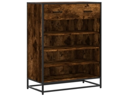 Zapatero de madera y metal, roble ahumado, MAISON EXCLUSIVE, 75x38x97,5 cm