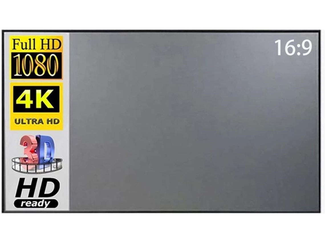 Pantalla De Proyección Portátil Hd 16:9 Para El Hogar, 60, 72, 84, 100, 106, 120, 130 Y 133 Pulgadas, De Lona