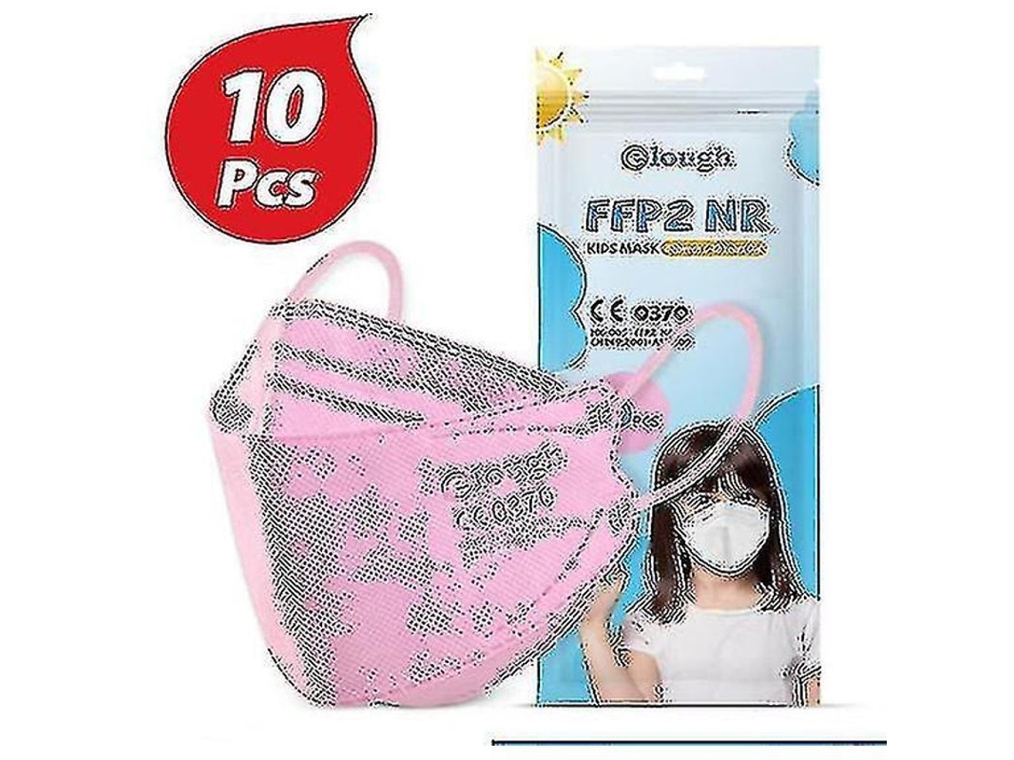 Mascarilla Protectora Infantil Ffp2, Paquete De 10 Unidades, 4 Capas, Con Correa Suave Y Clip Nasal Ajustable (ruipei)