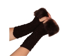 2026-guantes Sin Dedos De Pelo Falso Fluffy Para Mujer Calientes Tejidos Mitones Calentadores De Brazo Mano Muñeca