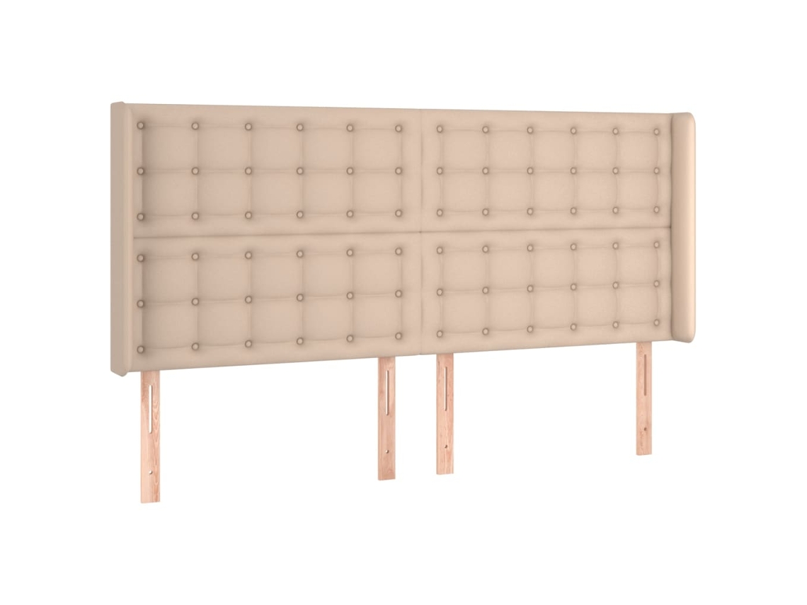 Maison Exclusive - Cabeceira Cama C/ Abas Couro Artif. 163x16x118/128cm Capuccino