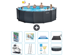 Intex Piscina Graphite Panel Redonda - 478x124 Cm - 9-peças S567