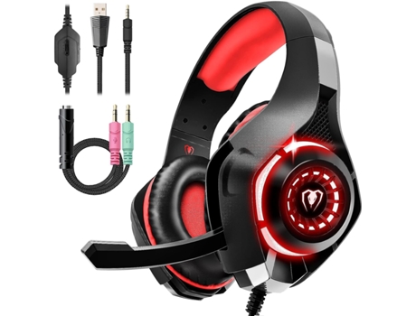 Auriculares Ps4 Micro Gaming Xbox One Ultraligero Durable Estéreo Surround Flexible Sonido Micrófono y control de volumen Compatible con PC Switch B
