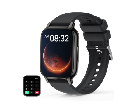 Reloj Inteligente para Hombres Responder/Hacer Llamadas 1.85'' HD Lcd Bluetooth Smartwatch para Android e Ios Negro BISBISOUS