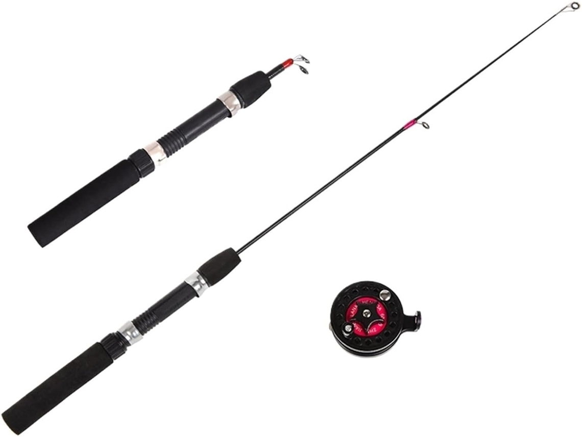 Caña De Pescar 51/60/80/100 Cm Para Pesca Invierno, Camarones, En Hielo, Portátil, Fibra Carbono, Equipo Rí...