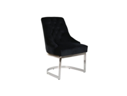 Silla Acero Poliester Terciopelo Negro 60x58x93cm