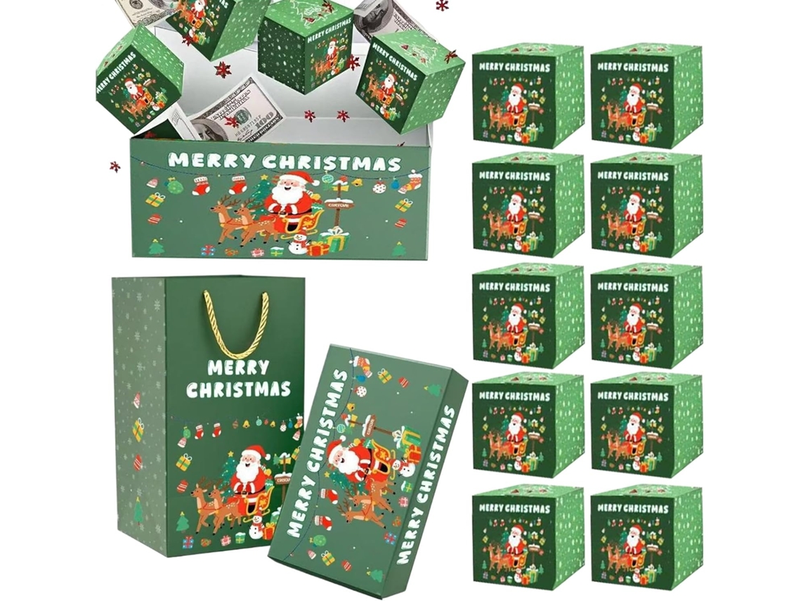 Hucha Navideña - Contenedor Elástico Para Fiestas | Contenedor Festivo, Plegable Y Divertido