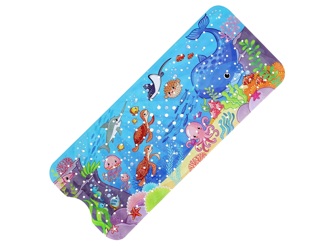 Alfombrilla antideslizante para baño de 100x40 cm con ventosas y esponja para ducha, baño y uso infantil ZYBLSSBB
