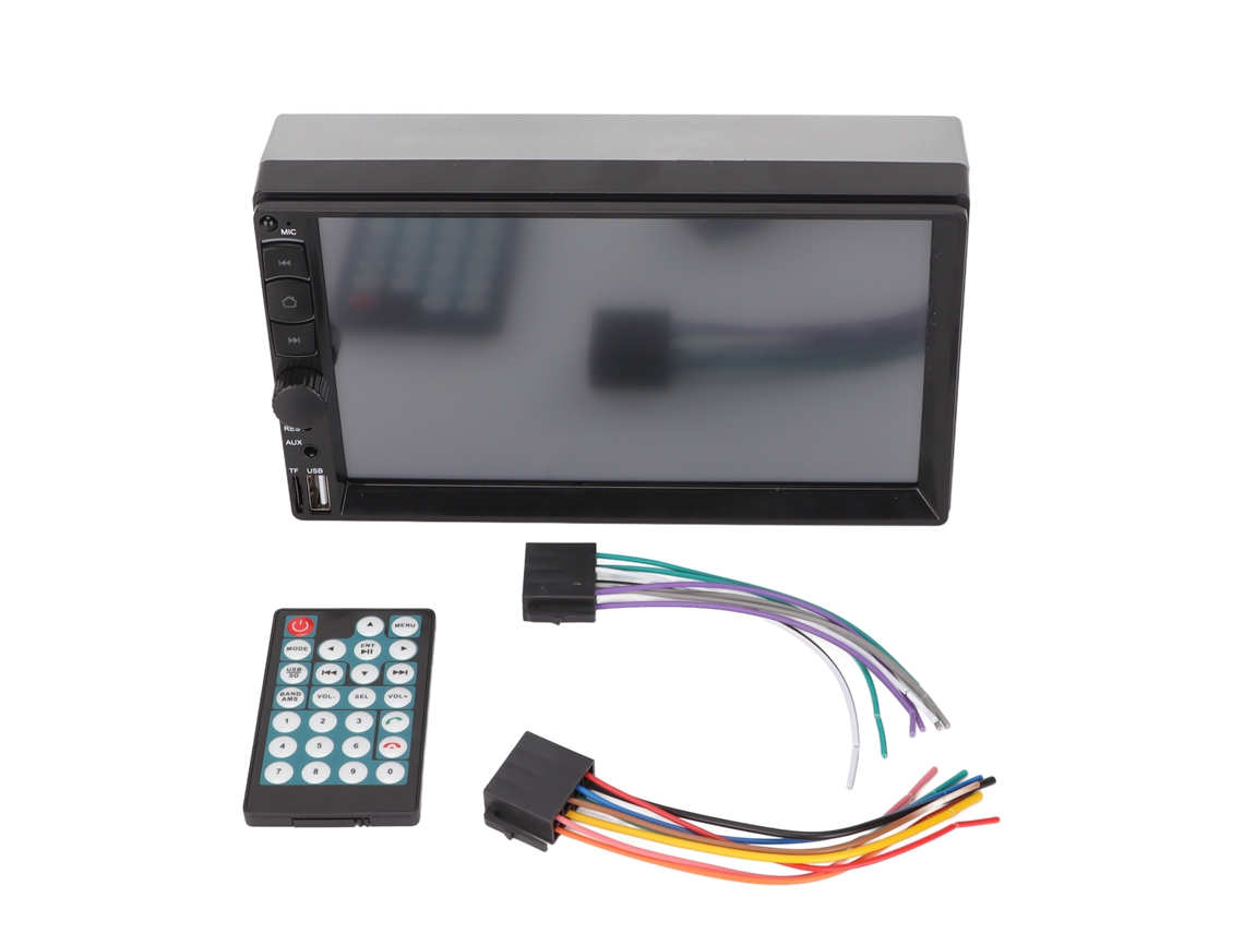 Receptor de audio para coche de 7 pulgadas, reproductor estéreo MP5 de doble DIN, pantalla táctil, Bluetooth, compatible con cámara de visión trasera con manos libres