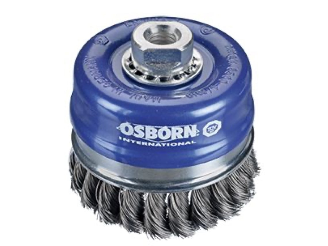 Osborn-0002608155-Cepillo taza acero de alambre trenzado con tuerca M14 y filamento Ø 0.50 mm (120x(25+25) )