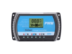 Controlador solar PWM de 12 V/24 V con LCD y USB, 10 A