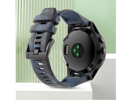 Correa de reloj inteligente para Garmin Fenix 7 Pro 47 mm 22 mm Correa de reloj de silicona de camuflaje (camuflaje cian rock)
